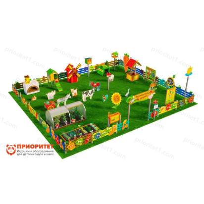 Игровая развивающая площадка Фермерский дворик из экопластика и нержавеющей стали Про 3 (1)_1