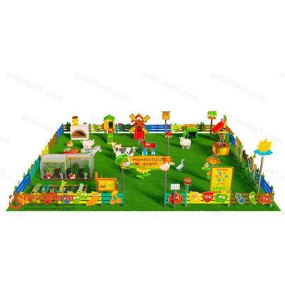 Игровая развивающая площадка Фермерский дворик из экопластика и нержавеющей стали Про 3 (3)_1