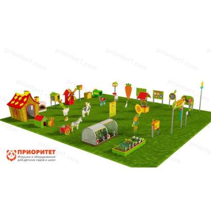 Игровая развивающая площадка Фермерский дворик из экопластика и нержавеющей стали Премиум 1 (2)_1