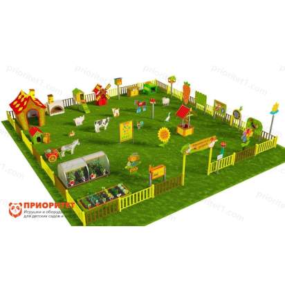 Игровая развивающая площадка Фермерский дворик из экопластика и нержавеющей стали Премиум 2 (1)_1