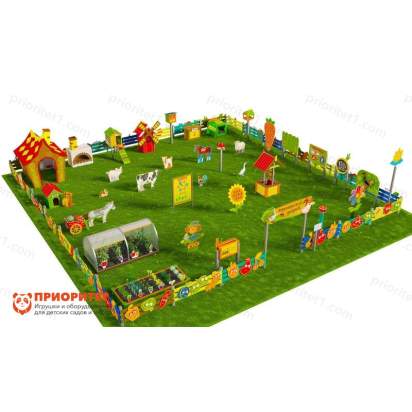 Игровая развивающая площадка Фермерский дворик из экопластика и нержавеющей стали Премиум 3 (1)_1