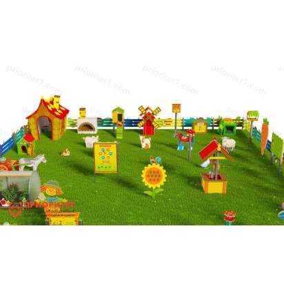 Игровая развивающая площадка Фермерский дворик из экопластика и нержавеющей стали Премиум 3 (4)_1