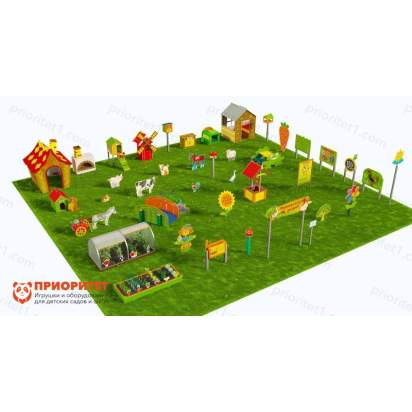 Игровая развивающая площадка Фермерский дворик из экопластика и нержавеющей стали Элит 1 (1)_1