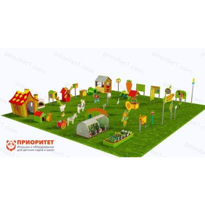 Игровая развивающая площадка Фермерский дворик из экопластика и нержавеющей стали Элит 1 (2)_1