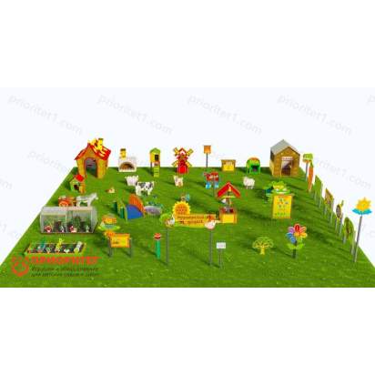 Игровая развивающая площадка Фермерский дворик из экопластика и нержавеющей стали Элит 1 (3)_1