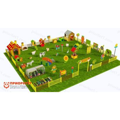 Игровая развивающая площадка Фермерский дворик из экопластика и нержавеющей стали Элит 2 (1)_1