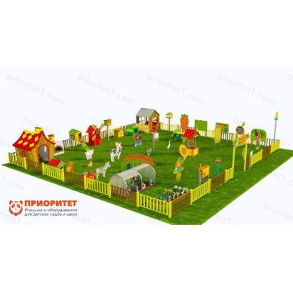 Игровая развивающая площадка Фермерский дворик из экопластика и нержавеющей стали Элит 2 (2)_1
