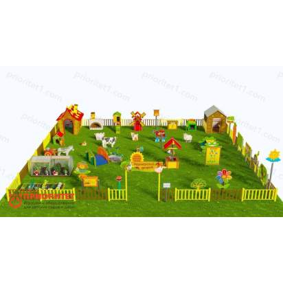 Игровая развивающая площадка Фермерский дворик из экопластика и нержавеющей стали Элит 2 (3)_1
