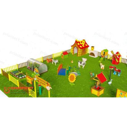 Игровая развивающая площадка Фермерский дворик из экопластика и нержавеющей стали Элит 2 (6)_1