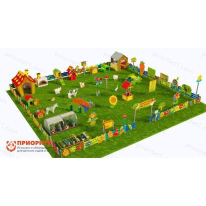 Игровая развивающая площадка Фермерский дворик из экопластика и нержавеющей стали Элит 3 (1)_1