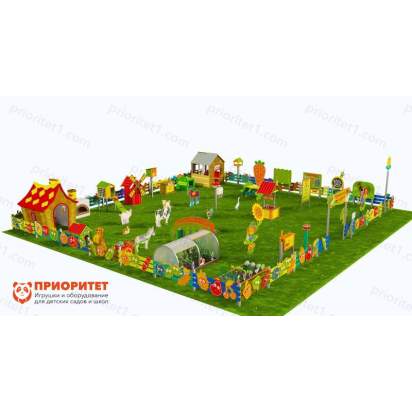 Игровая развивающая площадка Фермерский дворик из экопластика и нержавеющей стали Элит 3 (2)_1