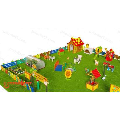 Игровая развивающая площадка Фермерский дворик из экопластика и нержавеющей стали Элит 3 (6)_1