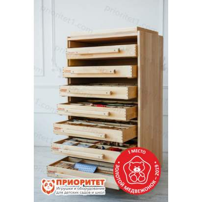 Набор психолога 7 модулей стеллаж с ящиками