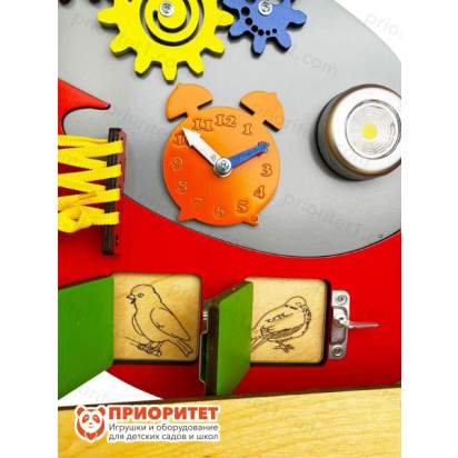 Бизиборд «Величавый снегирь» из фанеры