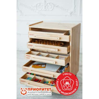 Мини набор психолога M 5 модулей стеллаж с ящиками