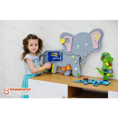 Бизиборд «Отважный слонёнок» №2 с замочками