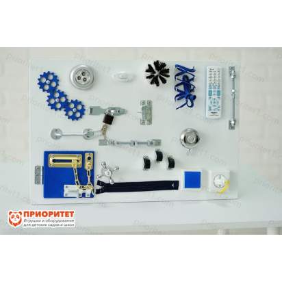 Бизиборд синий для мальчиков общий вид