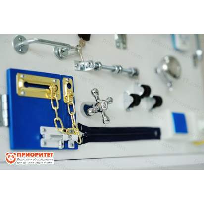 Бизиборд синий для мальчиков вид сбоку