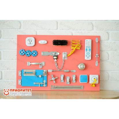 Бизиборд розовый для девочек общий вид