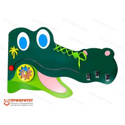 Тактильно-развивающая панель «Супер-крокодил» №2 ниточки