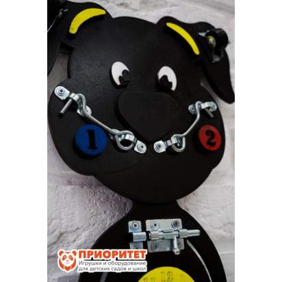 Бизиборд «Собачка Жучка» с крючками