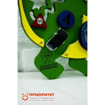 Бизиборд «Зеленый динозаврик» с колесиками