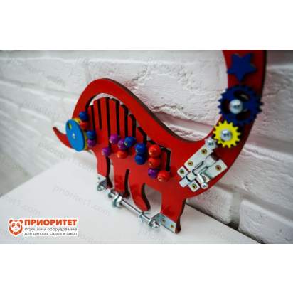 Бизиборд «Красный динозаврик» с замочком