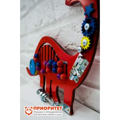 Бизиборд «Красный динозаврик» с шестеренками