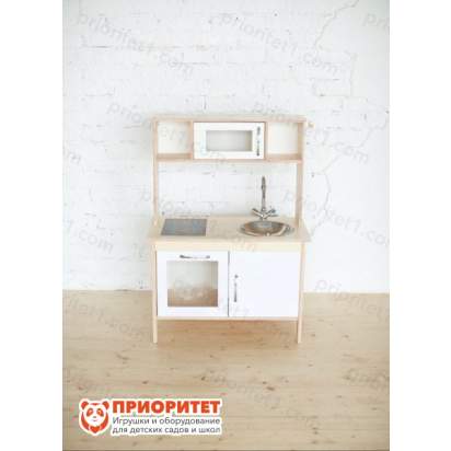 Деревянная детская кухня как у мамы вид спереди