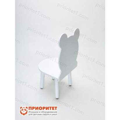 Детский стул белый мишка вид сбоку