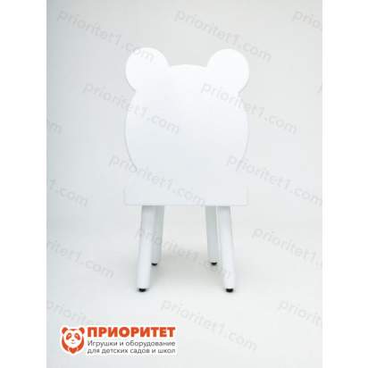 Детский стул белый мишка вид сзади