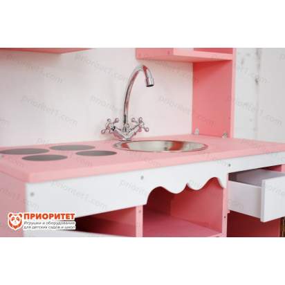 Кухня детская Как у мамы Премиум розовая столешница