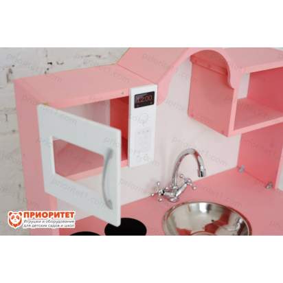 Кухня детская Как у мамы Премиум розовая микроволновка