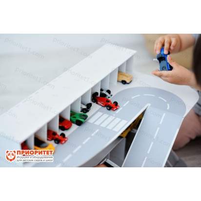 Парковка для хранения игрушечных машинок Гаражик вид сверху