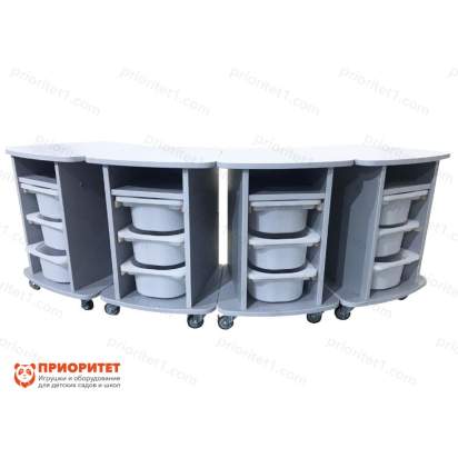 Модуль стеллаж Робик 002 для детских садов с выкатными ящиками