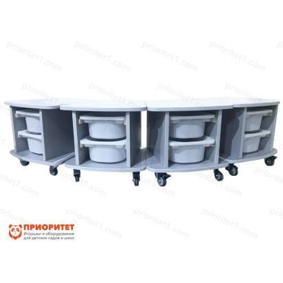 Модуль стеллаж Робик 002 для детских садов на колесиках