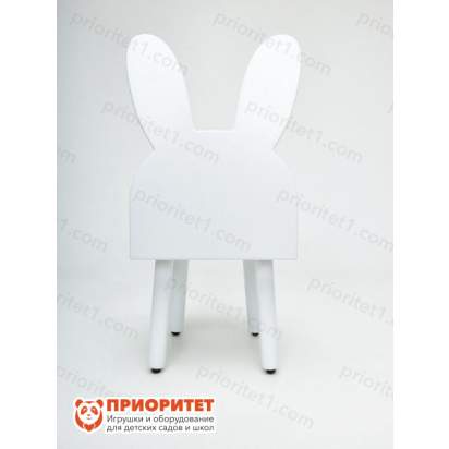 Детский стул зайчик белого цвета вид сзади