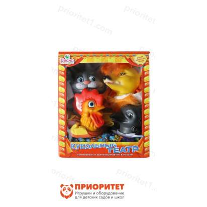 Игровой набор для кукольного театра с ширмой №3 (4 персонажа)