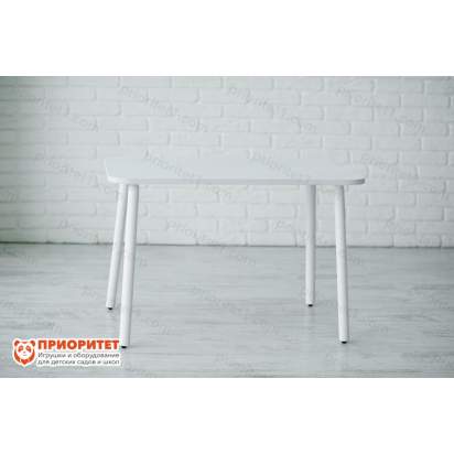 Детский стол белого цвета прямоугольный общий вид
