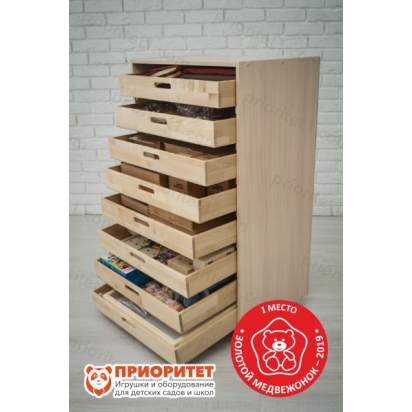 Набор психолога Приоритет плюс №3 7 модулей с выдвинутыми ящиками