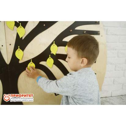 Развивающая панель для детей Времена года с желтыми листьями