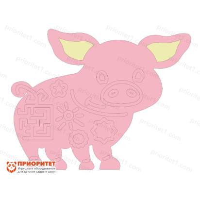 Тактильно-развивающая панель «Смелый поросёнок»