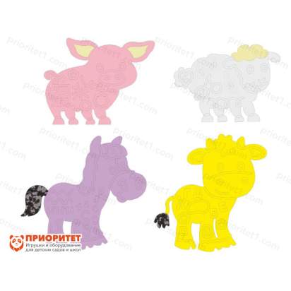 Набор тактильно-развивающих панелей «Малыши на ферме»