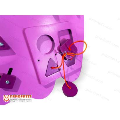 Бизиборд «Сиреневый бегемот» с подвесками