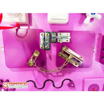 Бизиборд «Сиреневый бегемот» с дверцами