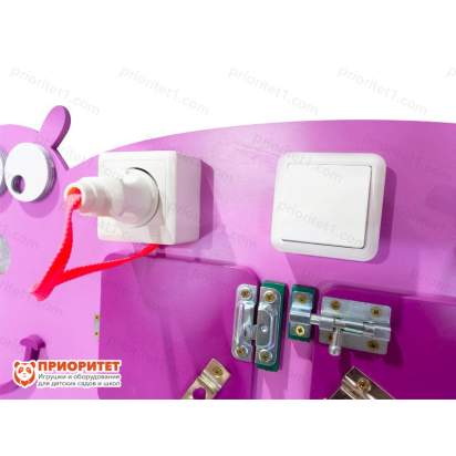 Бизиборд «Сиреневый бегемот» с замками