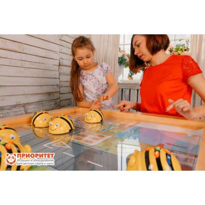 Лого-робот пчелка на батарейках на поле город