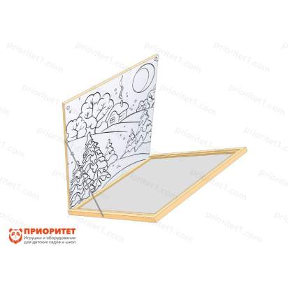Настенный модуль с откидной рамой «Многоразовая раскраска» (75x75)