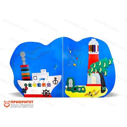 Декоративно-развивающая панель «Пароход в океане» общий вид