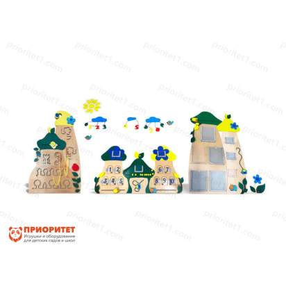 Набор тактильно-развивающих панелей «Полянка умений» общий вид